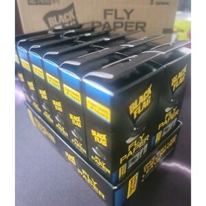 Black Flag Fly Paper Insect Trap (48 Traps) 12 Boxes Of 4 Each (Flying Insects)